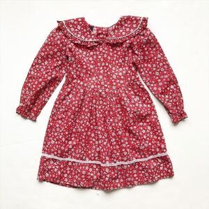 Vintage Chuckle floral ruffle collar dress 4/5T